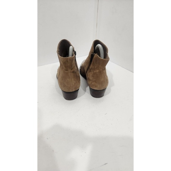Women's Size 6.5 Steve Madden Praque Brown Suede Studded Fashion Ankle Booties - Picture 5 of 7